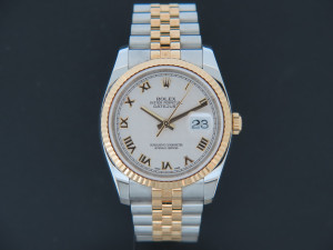 Rolex Datejust Gold/Steel White Pyramide Dial 116233
