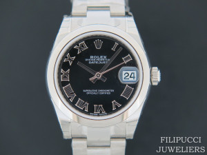 Rolex Datejust Black Roman Dial NEW 178240