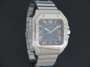 Cartier Santos Large Date Steel Blue Dial WSSA0030 / 4072