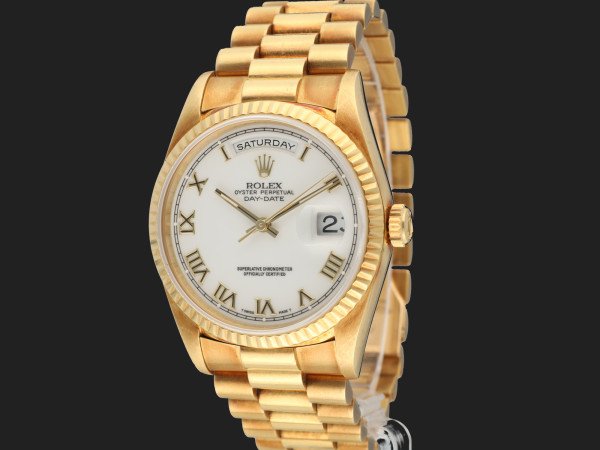 Rolex - Day-Date Yellow Gold White Porcelain Dial 18238
