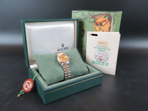Rolex Oyster Perpetual Lady Champagne Diamond Dial 67193