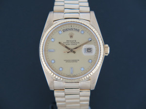 Rolex Day-Date Yellow Gold Diamond Dial 18038    