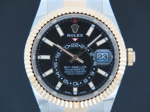 Rolex Sky-Dweller Gold/Steel Black 326933 NEW