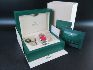 Rolex Oyster Perpetual 36 Coral Red Dial 126000 NEW