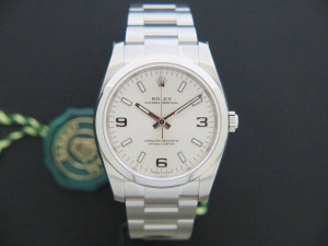 Rolex Oyster Perpetual Silver Dial 3 6 9 NEW