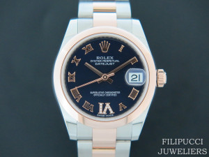 Rolex Datejust Rosegold / Steel Purple VI Diamond Dial 178241