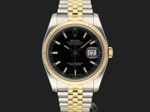 Rolex Datejust 36 Gold/Steel Black Dial 116233
