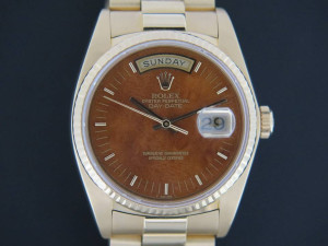 Rolex Day-Date Yellow Gold Wood Dial 18038