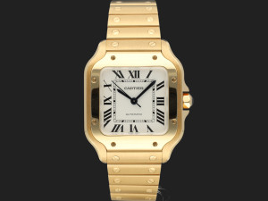 Cartier Santos Medium Yellow Gold Roman Dial WGSA0030