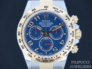 Rolex Daytona Gold/Steel  NEW 116503   Blue Dial Partial Stickers  