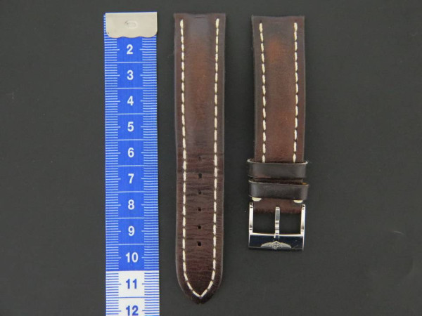 Breitling - Calf Leather strap 20-18 Brown + Breitling clasp