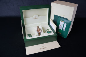 Rolex Lady-Datejust 26 Gold/Steel Champagne Roman Dial 179173