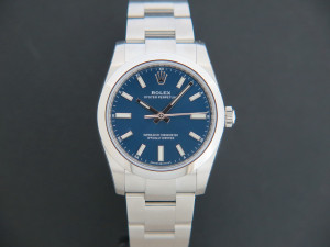 Rolex Oyster Perpetual 34 Blue Dial 124200 NEW FULL STICKERS