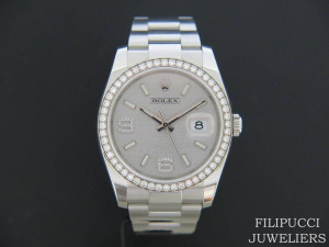 Rolex Datejust Silver Diamond Dial and Bezel 116244 