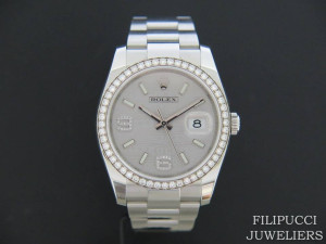 Rolex Datejust Silver Diamond Dial and Bezel 116244   