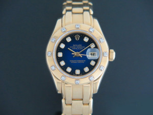 Rolex Pearlmaster Yellow Gold  Blue Diamond Dial 69318