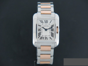 Cartier Tank Anglaise Rosegold/Steel  Silver Dial  W5310036 