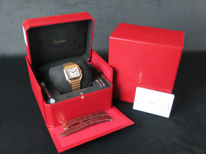 Cartier Santos Medium Yellow Gold Roman Dial WGSA0030