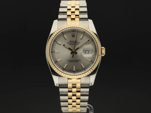 Rolex Datejust Gold/Steel Silver Dial 116233