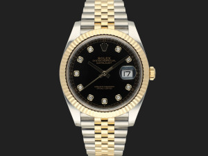 Rolex Datejust 41 Gold/Steel Black Diamond Dial 126333