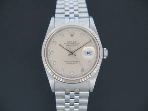 Rolex Datejust Silver Diamond Dial 16234 