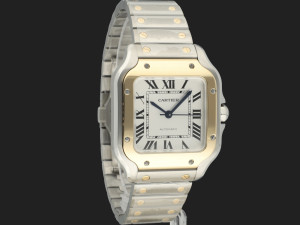 Cartier Santos Medium Gold/Steel Roman Dial W2SA0016 NEW