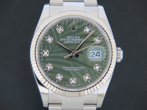 Rolex Datejust 36 Palm Motif Diamond Green Dial 126234 99% NEW