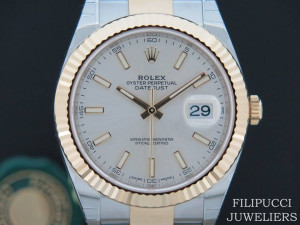Rolex Datejust 41 Gold/Steel NEW 126333 Silver Dial With Stickers