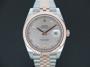 Rolex Datejust 41 Everose/Steel Sundust Diamond Dial NEW 126331