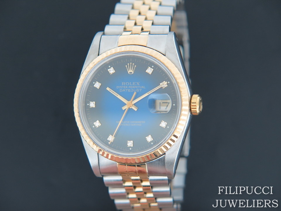 Rolex datejust on sale blue vignette