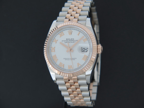 Rolex - Datejust Everose/Steel White Roman Dial NEW 126231