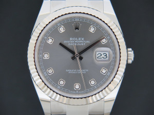 Rolex Datejust 41 Slate Diamond Dial 126334 NEW
