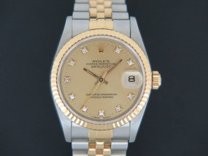 Rolex Oyster Perpetual Datejust Midsize Diamond Dial 