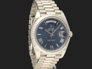 Rolex Day-Date 40 White Gold Blue Roman Dial 228239