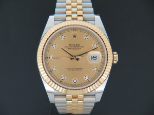 Rolex Datejust 41 Gold/Steel Champagne Diamond Dial 126333
