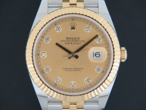 Rolex Datejust 41 Gold/Steel Champagne Diamond Dial 126333 