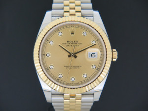 Rolex Datejust 41 Gold/Steel Champagne Diamond Dial 126333