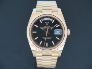 Rolex Day-Date 40 Yellow Gold Black Dial  228238 NEW