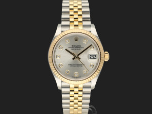 Rolex Datejust 31 Gold/Steel Silver Diamond Dial 278273