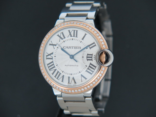 Cartier - Ballon Bleu Gold/Steel Diamond Bezel 36MM WE902081 / 3754