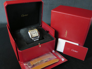 Cartier Santos Large Date Steel Roman Dial WSSA0018 NEW