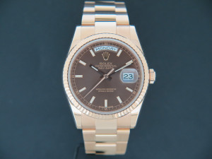 Rolex Day-Date Everose Chocolate Dial 118235