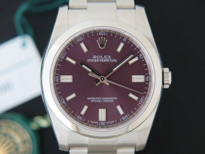 Rolex Oyster Perpetual Red Grape NEW 116000 