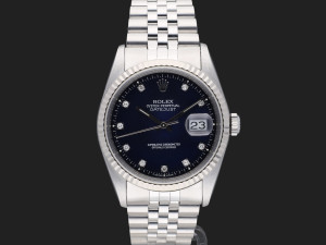 Rolex Datejust Blue Vignette Diamond Dial 16234