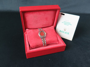 Rolex Lady-Datejust 26 Red Vignette Diamond Dial 69173