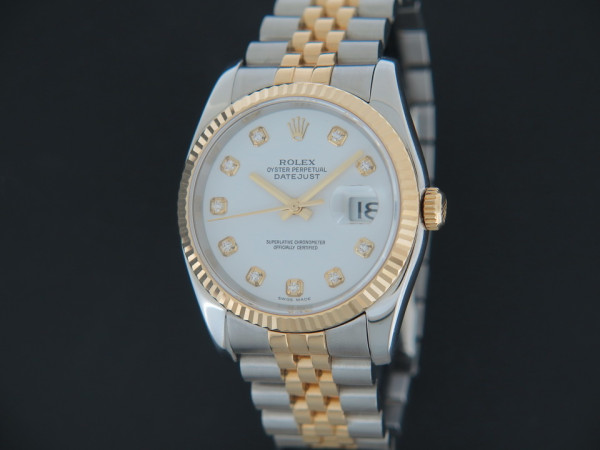 Rolex - Datejust Gold/Steel White Diamond Dial 116233