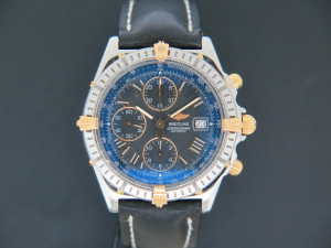 Breitling Crosswind Chronograph Gold/Steel Black Dial B13055