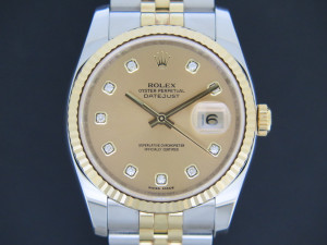 Rolex Datejust Gold/Steel Champagne Diamond Dial 116233 