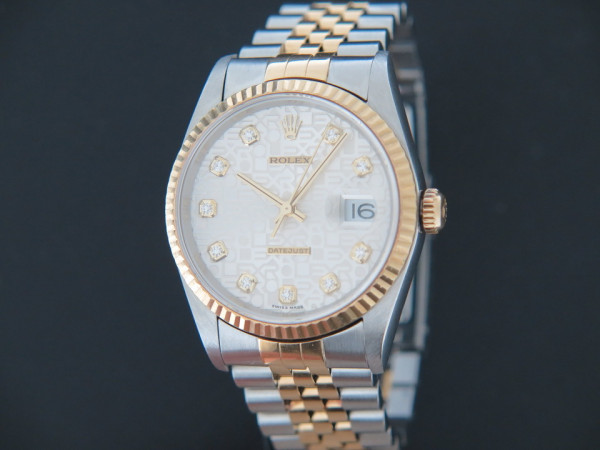 Rolex - Datejust Gold/Steel Silver Jubilee Diamond Dial 16233