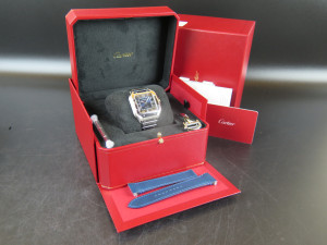 Cartier Santos Large Date Steel Blue Dial WSSA0030 / 4072